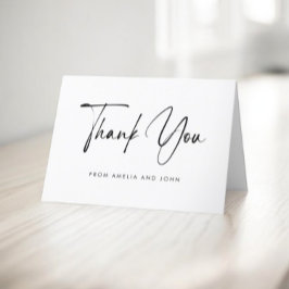 Cartão De Agradecimento Foto Minimalista Elegante com Letra à Mão