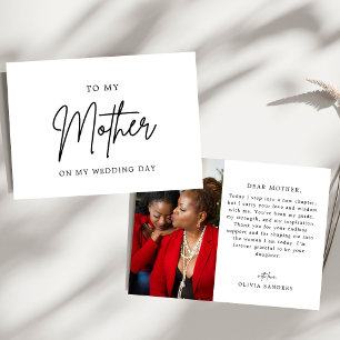 Cartão De Agradecimento Foto Minimalista Para Minha Mãe No Meu Casamento