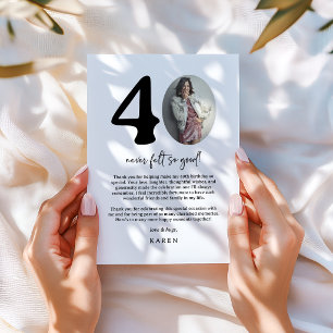 Cartão De Agradecimento Foto Moderna de 40º Aniversário