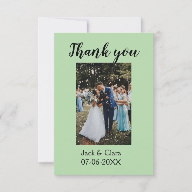 Cartão De Agradecimento Foto moderna e elegante obrigado de casamento simp (Frente)