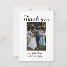 Foto moderna elegante simples casamento obrigado