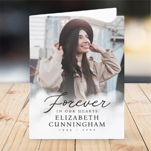Cartão De Agradecimento Foto moderna memorial memorial em nossos corações