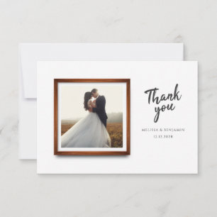 Cartão De Agradecimento Foto Múltipla de Casamento de Script Moderno