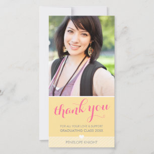 Cartão De Agradecimento FOTO OBRIGADO, formando cinza amarelo