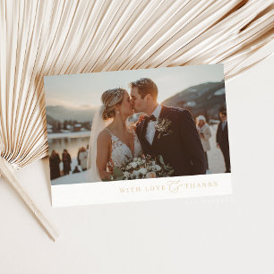 Cartão De Agradecimento FOTO OBRIGADO, MAIS elegante e bege