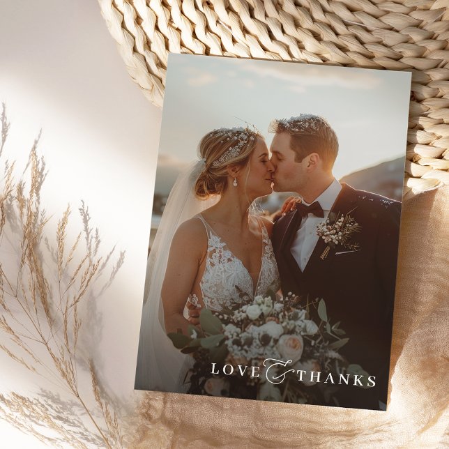 Cartão De Agradecimento FOTO OBRIGADO SUA moderna camada de ampersand eleg (Criador carregado)