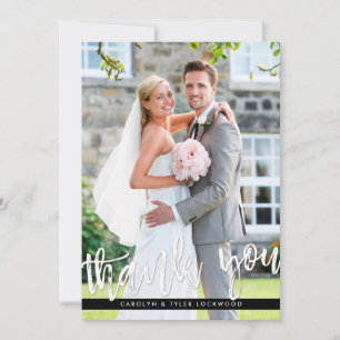 Cartão De Agradecimento FOTO OBRIGADO VOCÊ O moderno script escrito branco