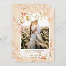 Foto oral Floral do Peach Coral Moderno, OBRIGADO