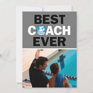Cartão De Agradecimento Foto personalizada da melhor treinadora de natação