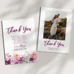 Cartão De Agradecimento Foto Personalizada Das Flores De Flor Puro Magenta<br><div class="desc">Este é um Cartões de agradecimentos de fotos personalizadas das Flores Florais Puras Magenta Violet!</div>