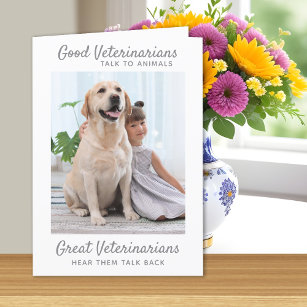 Cartão De Agradecimento Foto personalizada de animais de estimação do vete