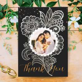 Cartão De Agradecimento Foto Personalizada de Aniversário de Casamento Ele