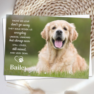 Cartão De Agradecimento Foto personalizada de cão Pet Memorial Pet Perde P