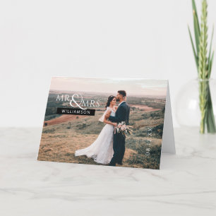 Cartão De Agradecimento Foto personalizada de casamento