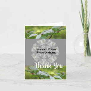 Cartão De Agradecimento Foto Personalizada De Casamento Da Flor Dogwood