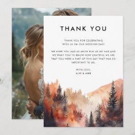 Cartão De Agradecimento Foto Personalizada De Casamento Da Montanha Modern