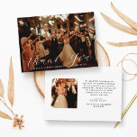 Cartão De Agradecimento Foto Personalizada De Casamento De Caligrafia Eleg<br><div class="desc">Dê aos obrigados em estilo com esta elegante e trendy foto de casamento,  obrigado,  cartas. O design é fácil de personalizar com seu próprio obrigado especial que você escreve e uma foto de sua escolha e seus convidados ficarão entusiasmados quando eles receberem esses cartões de agradecimento fabulosos.</div>