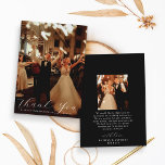 Cartão De Agradecimento Foto Personalizada De Casamento De Caligrafia Eleg<br><div class="desc">Dê aos obrigados em estilo com esta elegante e trendy foto de casamento,  obrigado,  cartas. O design é fácil de personalizar com seu próprio obrigado especial que você escreve e uma foto de sua escolha e seus convidados ficarão entusiasmados quando eles receberem esses cartões de agradecimento fabulosos.</div>