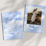 Cartão De Agradecimento Foto Personalizada De Casamento De Nuvens Brancas<br><div class="desc">Este é um Cartões de agradecimentos de Foto Personalizada de Foto de Nuvens Brancas Azuis!</div>