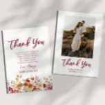 Cartão De Agradecimento Foto Personalizada De Flores De Laranja Queimadas<br><div class="desc">Este é um Cartões de agradecimentos de fotos personalizadas das Flores Florais Laranja Queimadas Burgundy!</div>