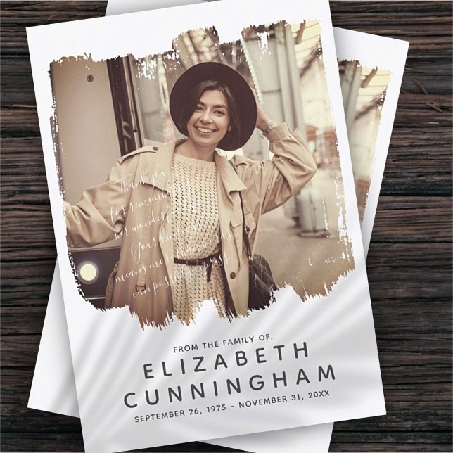 Cartão De Agradecimento Foto Personalizada de Quadro Moderno Simples Memor (Criador carregado)