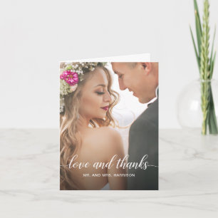 Cartão De Agradecimento Foto personalizada do retrato de casamento Obrigad