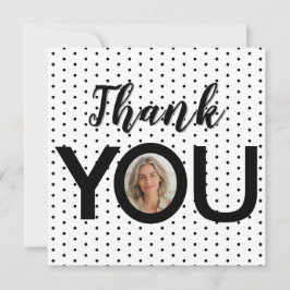 Cartão De Agradecimento Foto personalizada em seus pontos pretos e brancos