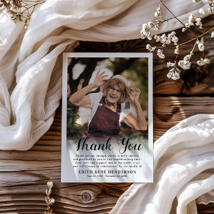 Cartão De Agradecimento Foto Personalizada Funeral   Condoências Branco
