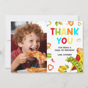 Cartão De Agradecimento Foto personalizada Obrigado pela pizza