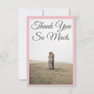 Cartão De Agradecimento Foto personalizada personalizada cor-de-rosa