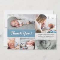 Foto Personalizada Rustic Blue Collage Baby Boy Bi