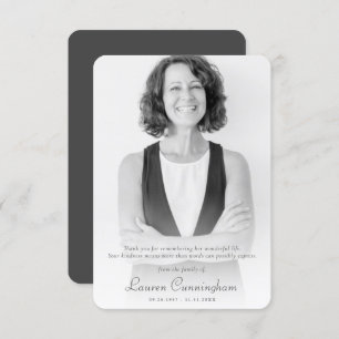 Cartão De Agradecimento Foto Personalizada Simples e Elegante Chic Modern
