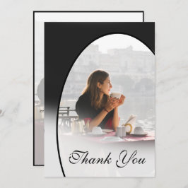 Cartão De Agradecimento Foto Pessoal Funeral Elegante Simples Obrigado