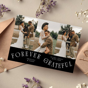 Cartão De Agradecimento Foto Preta de Casamento Multi Forever Grateful 