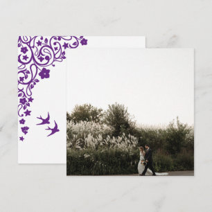 Cartão De Agradecimento Foto Quadrada Floral Púrpura do Jardim Secreto Obr