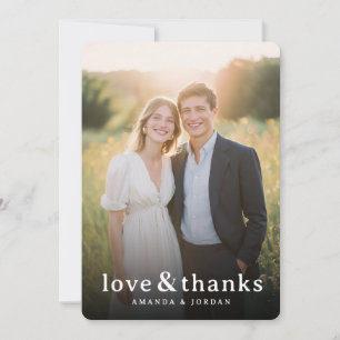 Cartão De Agradecimento Foto Romântica ao Ar Livre com Tons Dourados