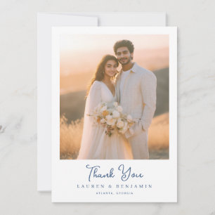 Cartão De Agradecimento Foto Romântica em Creme