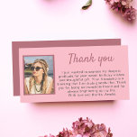 Cartão De Agradecimento Foto Rosa Simples - Aniversário<br><div class="desc">Cartões de agradecimentos Simples de Foto Rosa Personalizado de Aniversário. Cartões de agradecimentos simples e moderno com uma mensagem de foto e obrigado.</div>