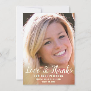 Cartão De Agradecimento Foto rústica dos rosas do roteiro moderno da