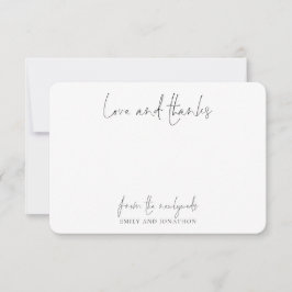 Cartão De Agradecimento Foto: Script Wedding Newlywing Love Obrigados