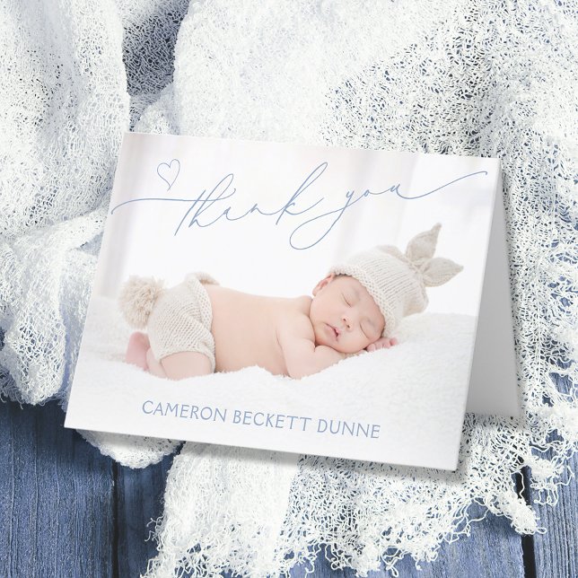 Cartão De Agradecimento Foto Simples (Photo baby folded thank you cards)