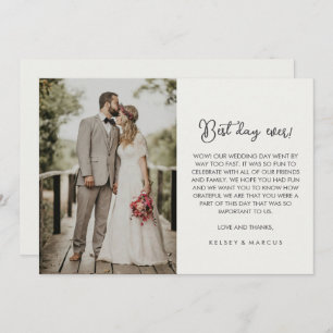 Cartão De Agradecimento Foto Simples: Casamento "Melhor Dia De Todos" Obri