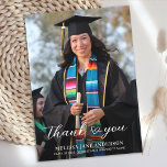 Cartão De Agradecimento Foto simples de Formando personalizado de graduaçã<br><div class="desc">Apresentando nossa formatura personalizada e refinada, obrigado cartas, a maneira perfeita de expressar sua gratidão e apreciação em estilo. Projetados para o formando moderno, esses cartões têm um design elegante e elegante adornada com uma simples foto, permitindo que você mostre sua memória favorita do mais velho do segundo grau, da...</div>