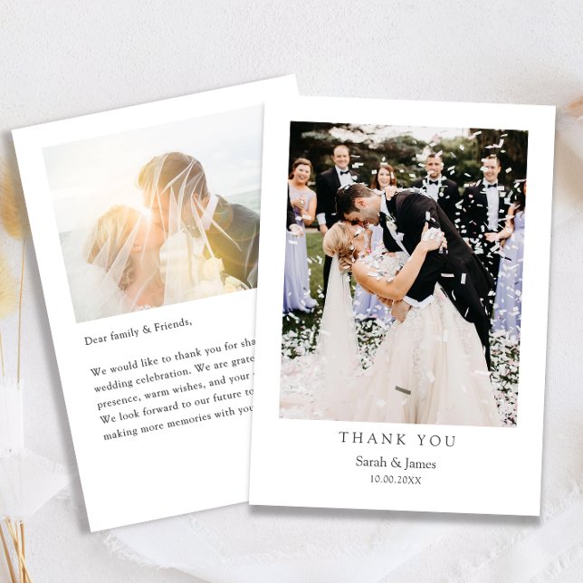 Cartão De Agradecimento Foto Simples Moderna Obrigado Casamento (Criador carregado)