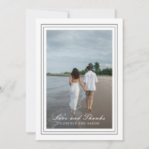 Cartão De Agradecimento Foto Tradicional em Preto e Branco Casamento Atemp