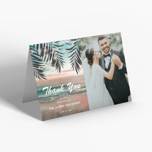 Cartão De Agradecimento Foto Tropical Beach Weding