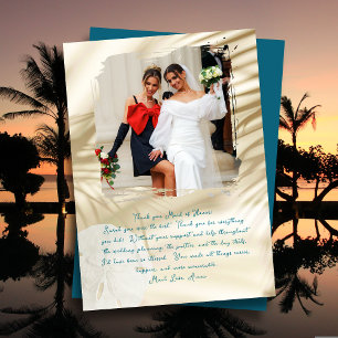 Cartão De Agradecimento Foto tropical da madrinha de casamento