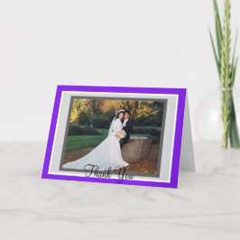 Cartão De Agradecimento Foto Violet Monograma De Casamento Obrigado Cartõe