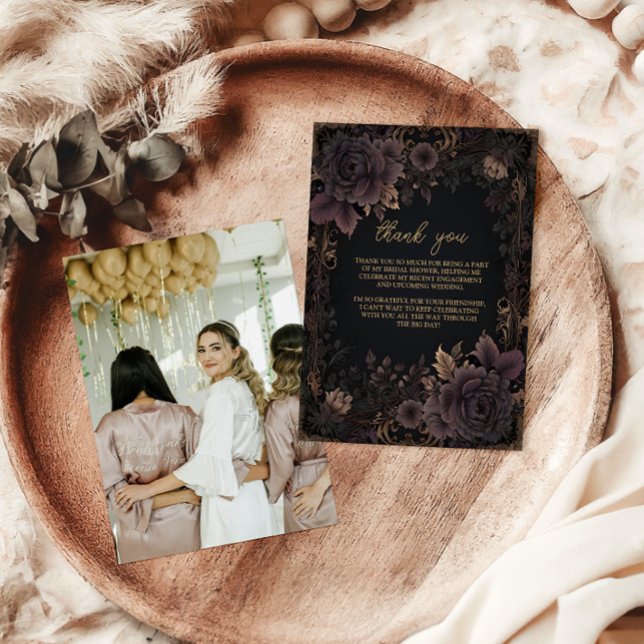 Cartão De Agradecimento Foto Vitoriana Real Bridal Gótica (Criador carregado)