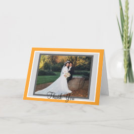Cartão De Agradecimento Foto White Laranja Casada